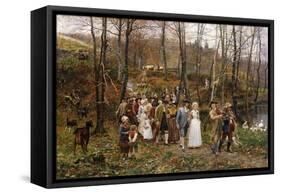A Wedding Procession, 1879-Marie Francois Firmin-Girard-Framed Stretched Canvas