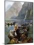 A Wedding Procession on Boats, Norway-null-Mounted Giclee Print