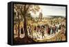 A Wedding Procession-Pieter Brueghel the Younger-Framed Stretched Canvas