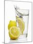 A Wedge of Lemon Falling into a Glass of Water-Kröger & Gross-Mounted Photographic Print