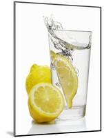 A Wedge of Lemon Falling into a Glass of Water-Kröger & Gross-Mounted Photographic Print