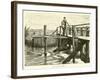 A Weir, with Fixed Bridge-null-Framed Giclee Print