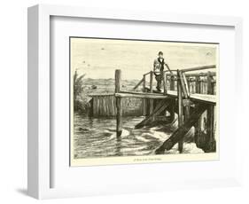 A Weir, with Fixed Bridge-null-Framed Giclee Print