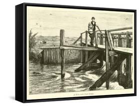 A Weir, with Fixed Bridge-null-Framed Stretched Canvas