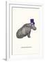 A Well Attired Hippo-Gwen Aspall-Framed Giclee Print