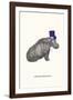 A Well Attired Hippo-Gwen Aspall-Framed Giclee Print