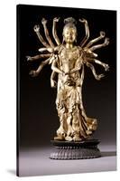 A Well-Cast Gilt-Bronze Figure of a Multi-Armed Bodhisattva, 17th/18th Century-null-Stretched Canvas