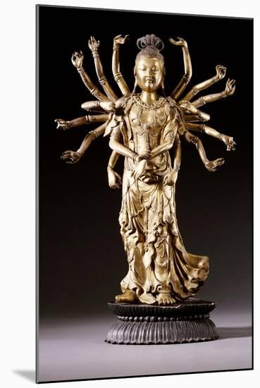 A Well-Cast Gilt-Bronze Figure of a Multi-Armed Bodhisattva, 17th/18th Century-null-Mounted Giclee Print