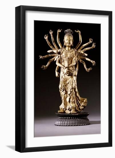 A Well-Cast Gilt-Bronze Figure of a Multi-Armed Bodhisattva, 17th/18th Century-null-Framed Giclee Print