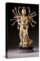 A Well-Cast Gilt-Bronze Figure of a Multi-Armed Bodhisattva, 17th/18th Century-null-Stretched Canvas