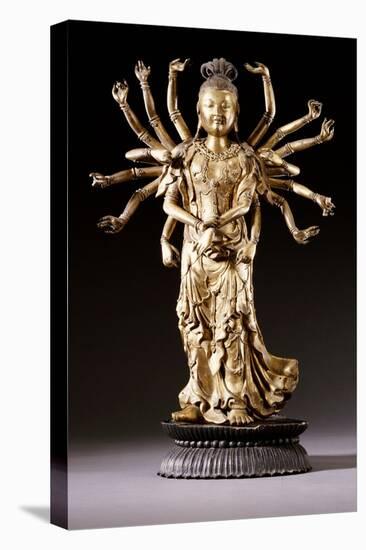 A Well-Cast Gilt-Bronze Figure of a Multi-Armed Bodhisattva, 17th/18th Century-null-Stretched Canvas