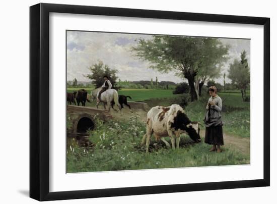 A Well-Guarded Cow-Edouard Debat-Ponsan-Framed Giclee Print