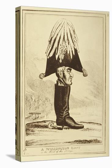 A Wellington Boot, or the Head of the Army, 1827-William Heath-Stretched Canvas