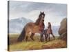 A Welsh Mountain Mare and Foal, 1854-John Frederick Herring I-Stretched Canvas