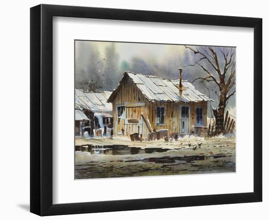 A Wet Day-LaVere Hutchings-Framed Premium Giclee Print