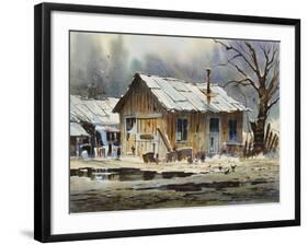 A Wet Day-LaVere Hutchings-Framed Premium Giclee Print