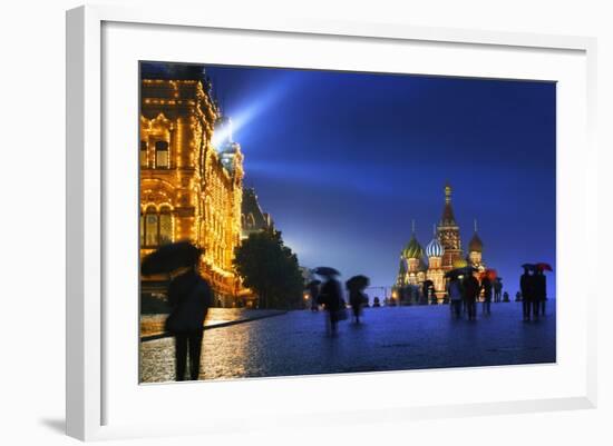 A Wet Evening in Red Square.-Jon Hicks-Framed Photographic Print