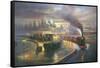 A Wet Evening - Katoomba-John Bradley-Framed Stretched Canvas