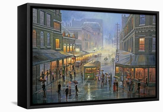 A Wet Evening - Sydney-John Bradley-Framed Stretched Canvas