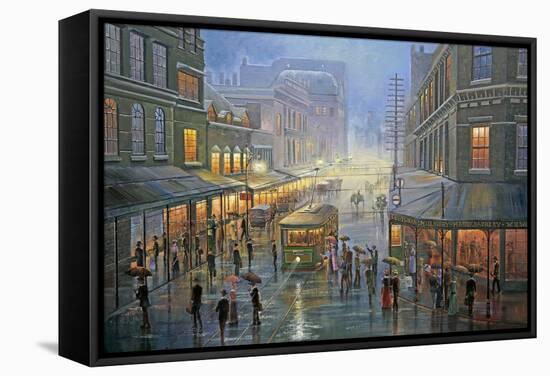 A Wet Evening - Sydney-John Bradley-Framed Stretched Canvas