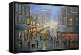 A Wet Evening - Sydney-John Bradley-Framed Stretched Canvas