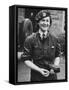 A Wet Waaf Woman Who Was Cleaning a Lorry During World War Ii-Robert Hunt-Framed Stretched Canvas