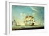 A Whaler and Other Vessels in a Light Breeze, C.1790 (Oil on Canvas)-John Askew-Framed Giclee Print