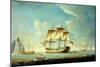 A Whaler and Other Vessels in a Light Breeze, C.1790 (Oil on Canvas)-John Askew-Mounted Giclee Print