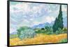 A wheatfield with cypresses, 1889. Oil on canvas, 72,1 x 90,9 cm NG3861.-Vicent van Gogh-Framed Poster