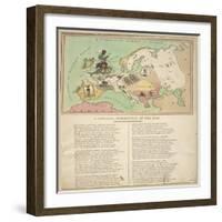 A Whimsical Sketch of Europe with A Poetic Description of the Map, 1806-null-Framed Giclee Print