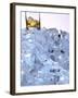 A Whiskey Glass on a Mountain of Ice Cubes-Michael Meisen-Framed Photographic Print