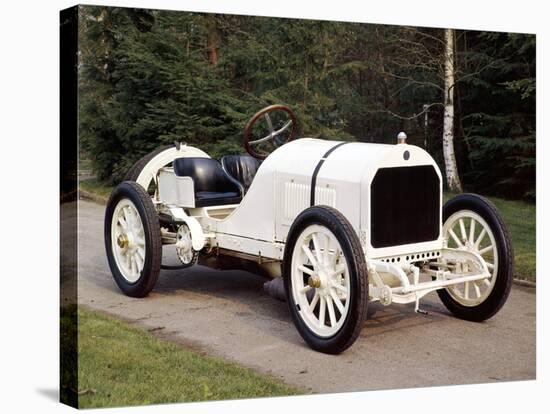 A White 1908 Benz Racer-null-Stretched Canvas