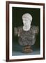 A White and Grey Marble Bust of the Emperor Augustus, Late 19th Century-null-Framed Giclee Print