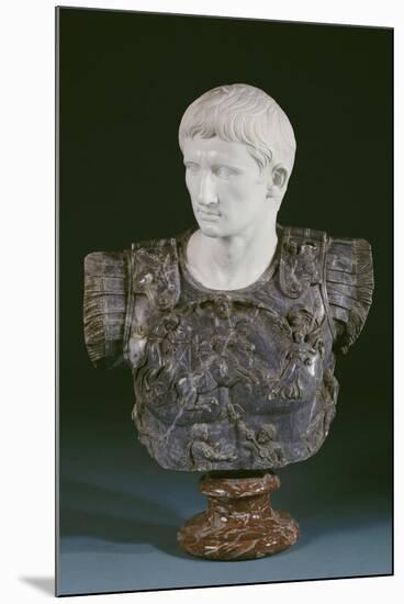 A White and Grey Marble Bust of the Emperor Augustus, Late 19th Century-null-Mounted Giclee Print