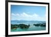 A white boat making its way across Qiandao (Thousand Islands) Lake, Chunan, Zhejiang, China, Asia-Andreas Brandl-Framed Photographic Print