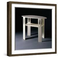 A White Oval Side Table, Originally Designed for 14 Kingsborough Gardens, Glasgow, 1902-Charles Rennie Mackintosh-Framed Giclee Print