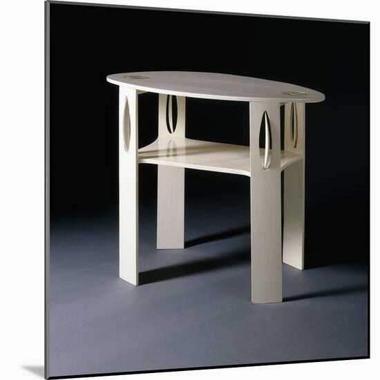 A White Oval Side Table, Originally Designed for 14 Kingsborough Gardens, Glasgow, 1902-Charles Rennie Mackintosh-Mounted Giclee Print