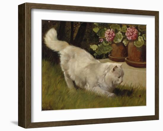 A White Persian Cat with a Ladybird-Cecil Aldin-Framed Giclee Print