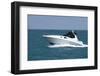 A White Speedboat at the Height of Summer.-Gary Blakeley-Framed Photographic Print