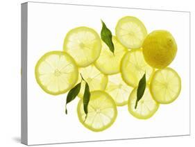 A Whole Lemon, Lemon Slices and Leaves-Petr Gross-Stretched Canvas