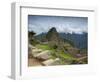 A wide angle photo of Macchu Pichu at sunrise with dramatic clouds in the distance.-Alex Saberi-Framed Premium Photographic Print