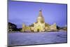 A wide view of Maha Wizaya Pagoda during blue hour, Yangon (Rangoon), Myanmar (Burma)-Brian Graney-Mounted Photographic Print