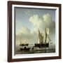 A Wijdship, a Keep and Other Shipping in Calm-Willem Van De, The Younger Velde-Framed Giclee Print