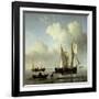 A Wijdship, a Keep and Other Shipping in Calm-Willem Van De, The Younger Velde-Framed Giclee Print