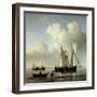 A Wijdship, a Keep and Other Shipping in Calm-Willem Van De, The Younger Velde-Framed Giclee Print