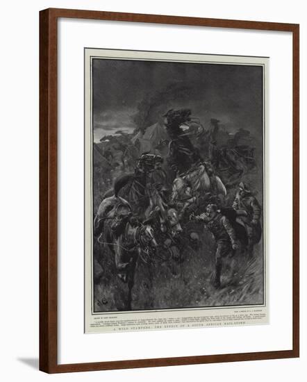 A Wild Stampede, the Effect of a South African Hail-Storm-John Charlton-Framed Giclee Print