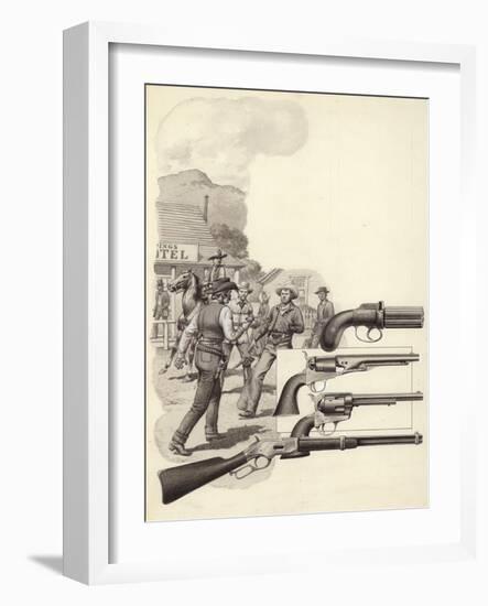 A Wild West Gunfight-Pat Nicolle-Framed Giclee Print