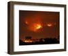 A Wildfire Can be Seen Raging in the Hills Over the Town of St. Ignatius, Montana-null-Framed Photographic Print