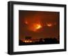 A Wildfire Can be Seen Raging in the Hills Over the Town of St. Ignatius, Montana-null-Framed Photographic Print