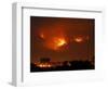 A Wildfire Can be Seen Raging in the Hills Over the Town of St. Ignatius, Montana-null-Framed Photographic Print